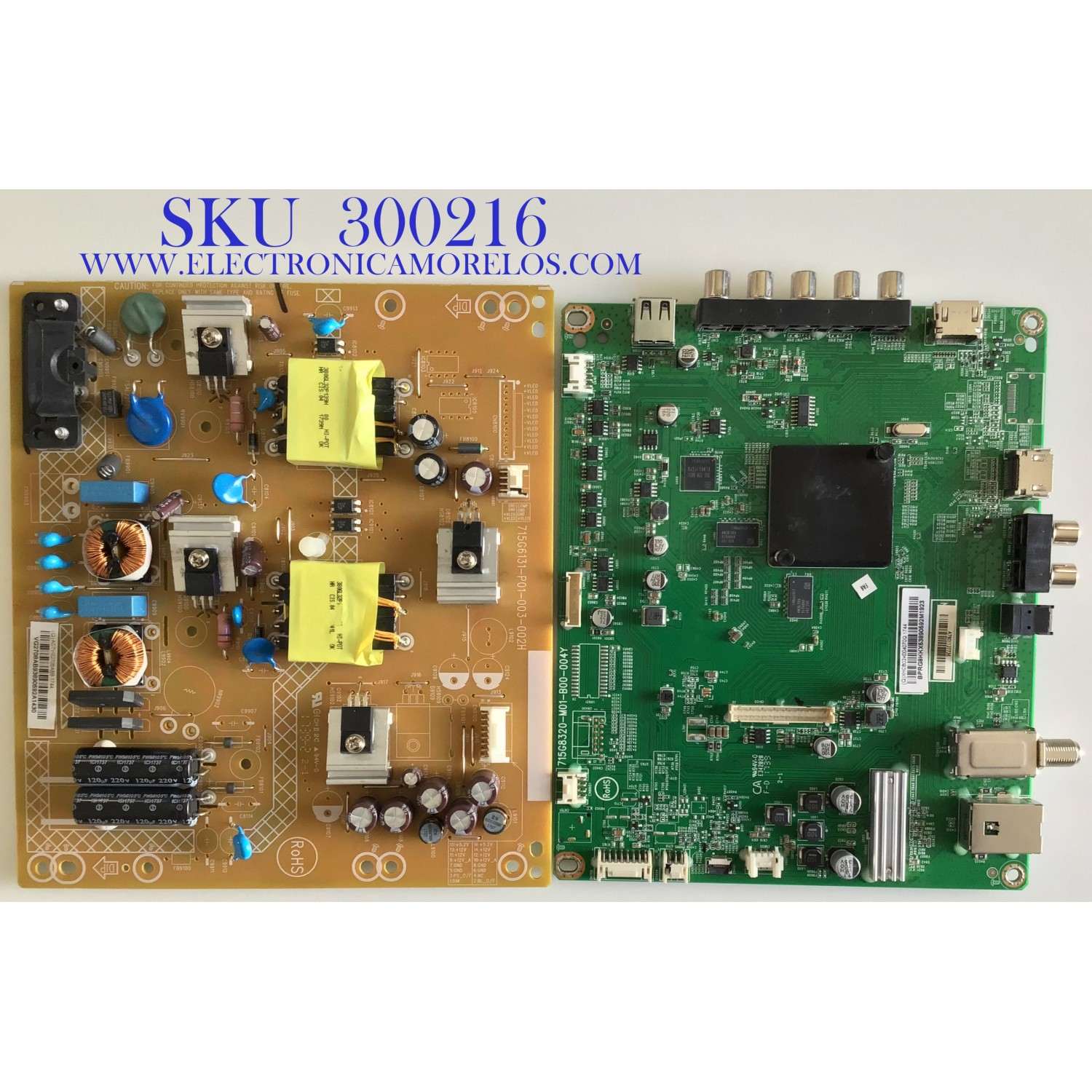 KIT DE TARJETAS PARA TV VIZIO / MAIN XHCB02K004 / 715G8320-M01-B00-004T / FUENTE ADTVG2708AB9 / 715G6131-P01-003-002H / PANEL TPT400LA-HN02.S REV:S801U / MODELO D40F-E1 LTTEVVAT